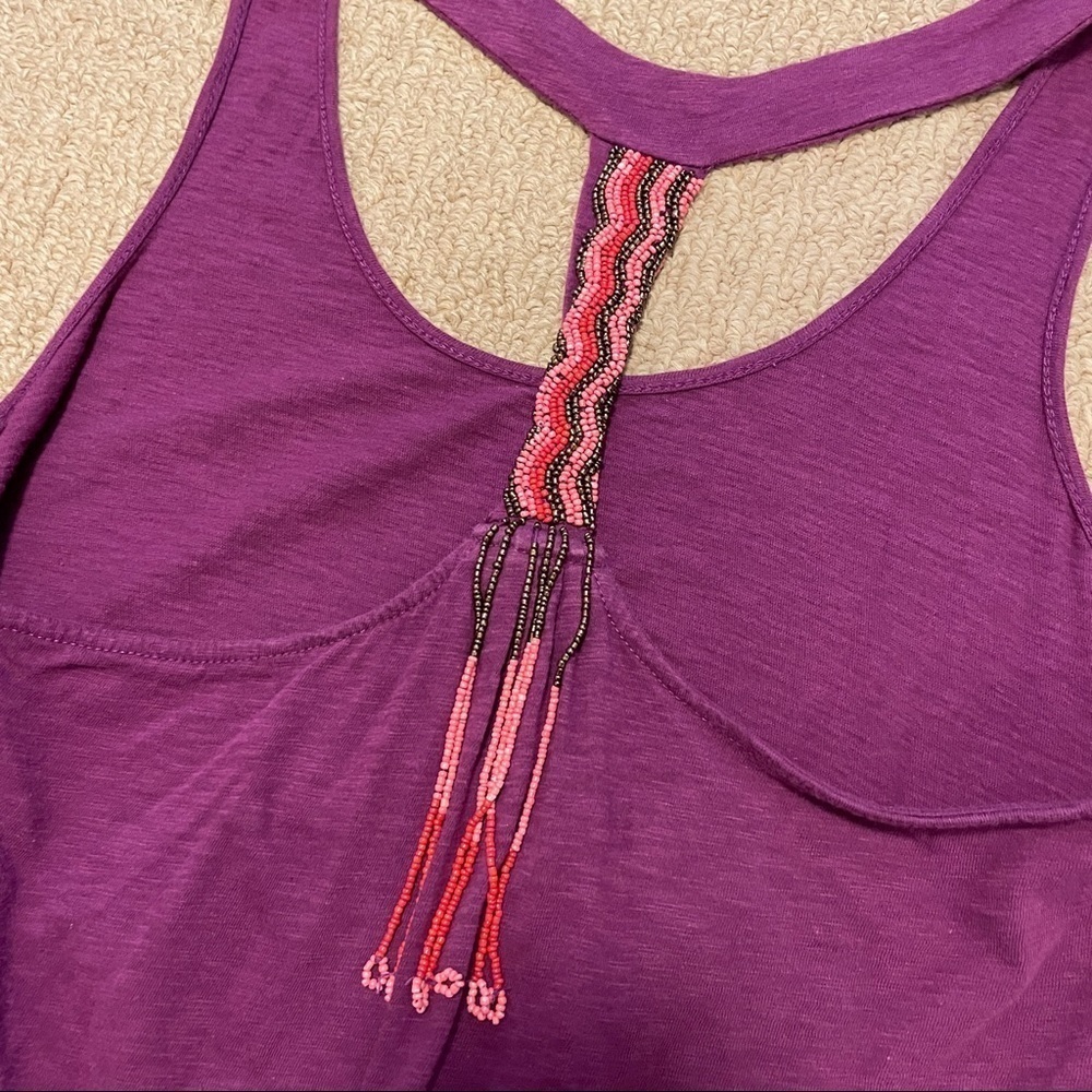 Roxy Boho Beaded Racerback Tank Magenta – S - Picture 7 of 12